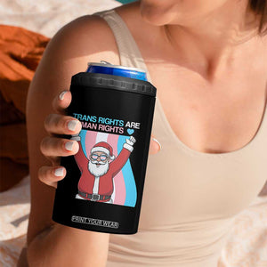 Christmas Trans Rights Are Human Rights 4 in 1 Can Cooler Tumbler LGBTQ Advocate TS12 Print Your Wear