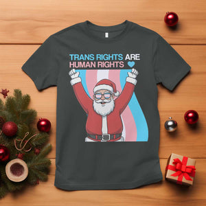 Christmas Trans Rights Are Human Rights T Shirt LGBTQ Advocate TS12 Dark Heather Print Your Wear