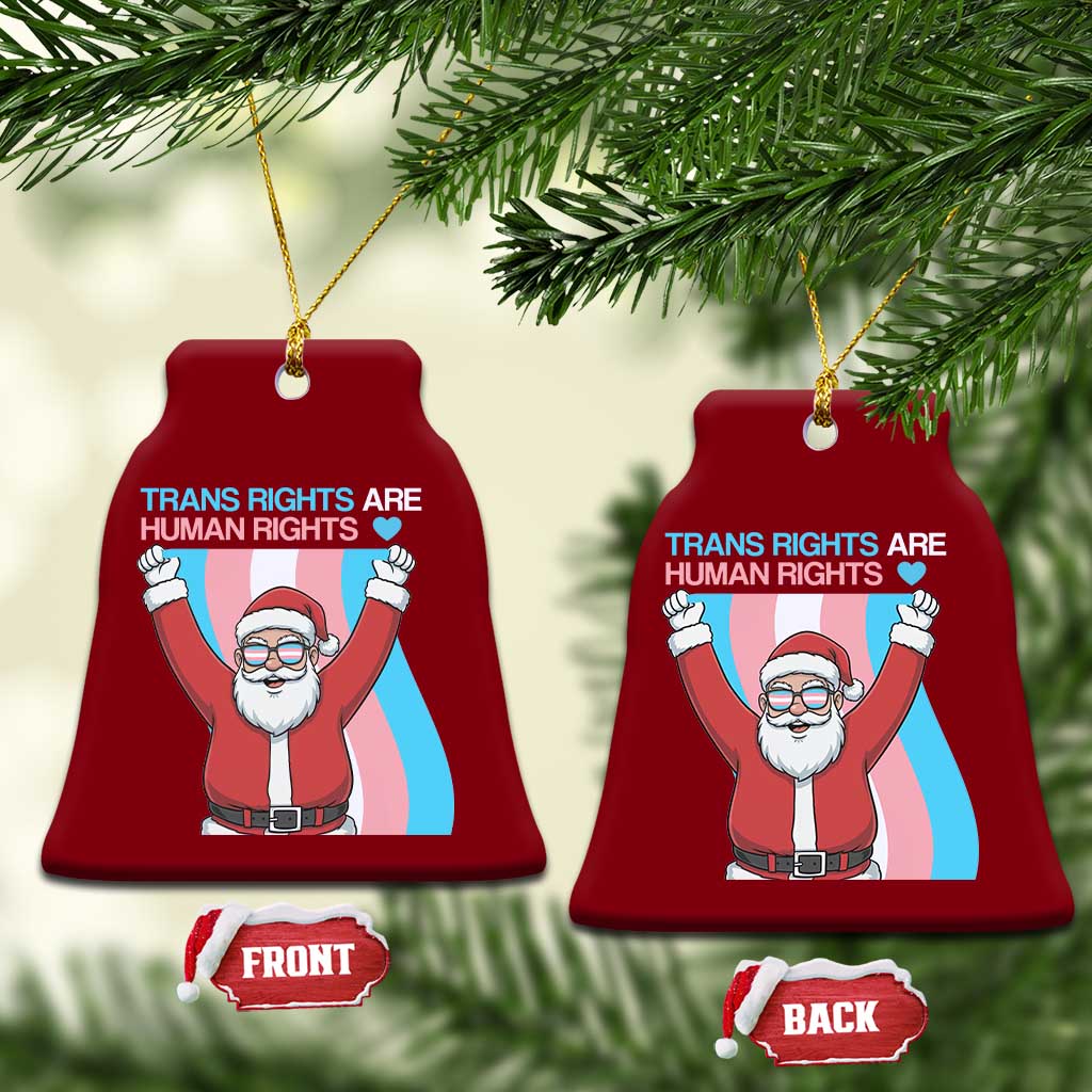 Christmas Trans Rights Are Human Rights Ceramic Ornament LGBTQ Advocate TS12 Print Your Wear