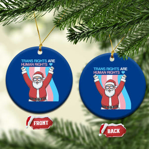 Christmas Trans Rights Are Human Rights Ceramic Ornament LGBTQ Advocate TS12 1pc Blue Print Your Wear