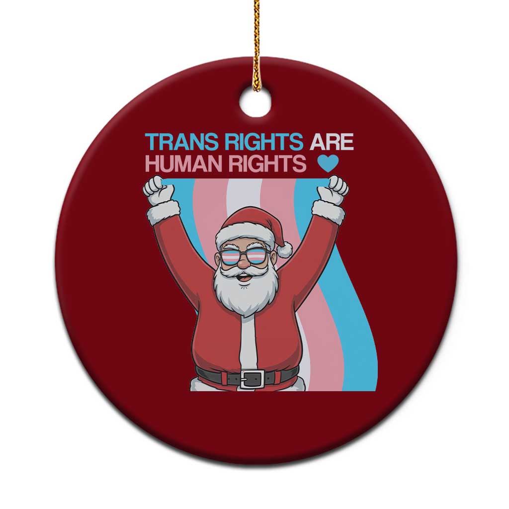 Christmas Trans Rights Are Human Rights Ceramic Ornament LGBTQ Advocate TS12 1pc Red Print Your Wear