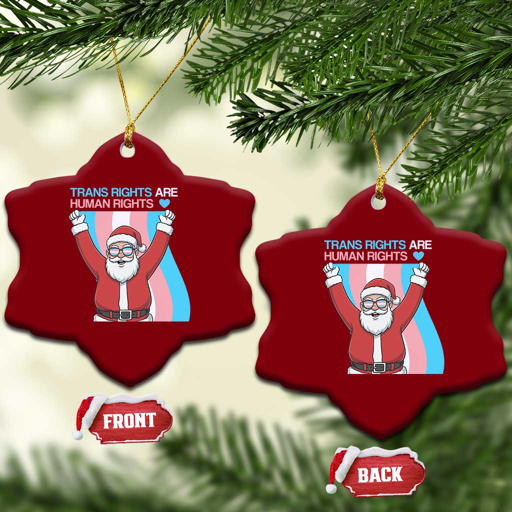 Christmas Trans Rights Are Human Rights Ceramic Ornament LGBTQ Advocate TS12 Print Your Wear
