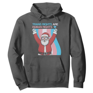 Christmas Trans Rights Are Human Rights Hoodie LGBTQ Advocate TS12 Dark Heather Print Your Wear