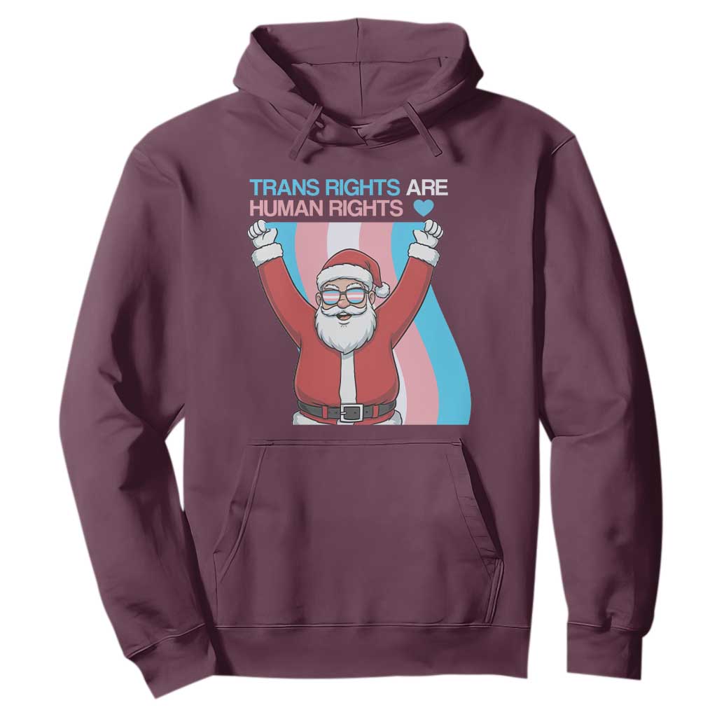 Christmas Trans Rights Are Human Rights Hoodie LGBTQ Advocate TS12 Maroon Print Your Wear