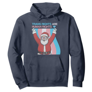 Christmas Trans Rights Are Human Rights Hoodie LGBTQ Advocate TS12 Navy Print Your Wear