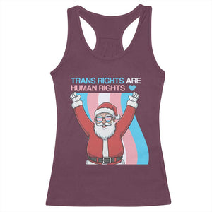 Christmas Trans Rights Are Human Rights Racerback Tank Top LGBTQ Advocate TS12 Maroon Print Your Wear