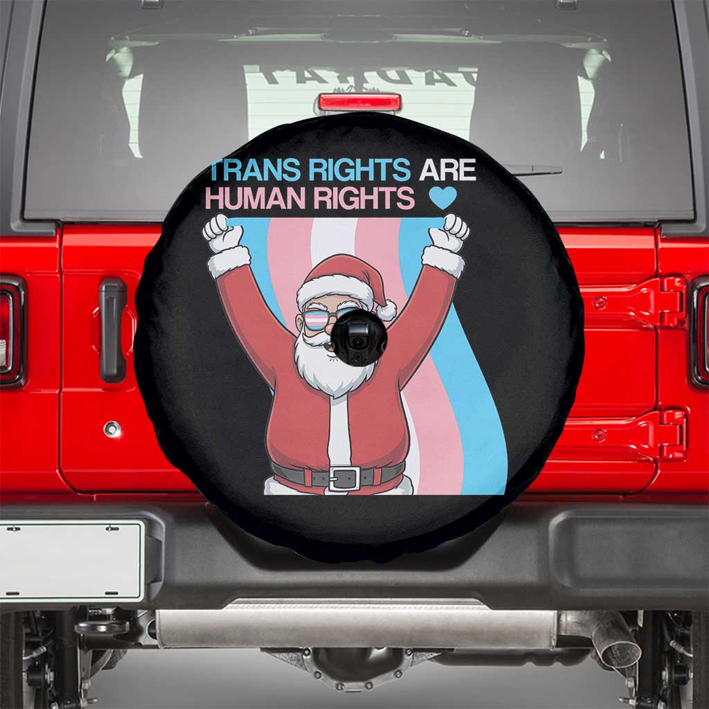 Christmas Trans Rights Are Human Rights Spare Tire Cover LGBTQ Advocate TS12 Black Print Your Wear