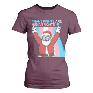 Christmas Trans Rights Are Human Rights T Shirt For Women LGBTQ Advocate TS12 Maroon Print Your Wear