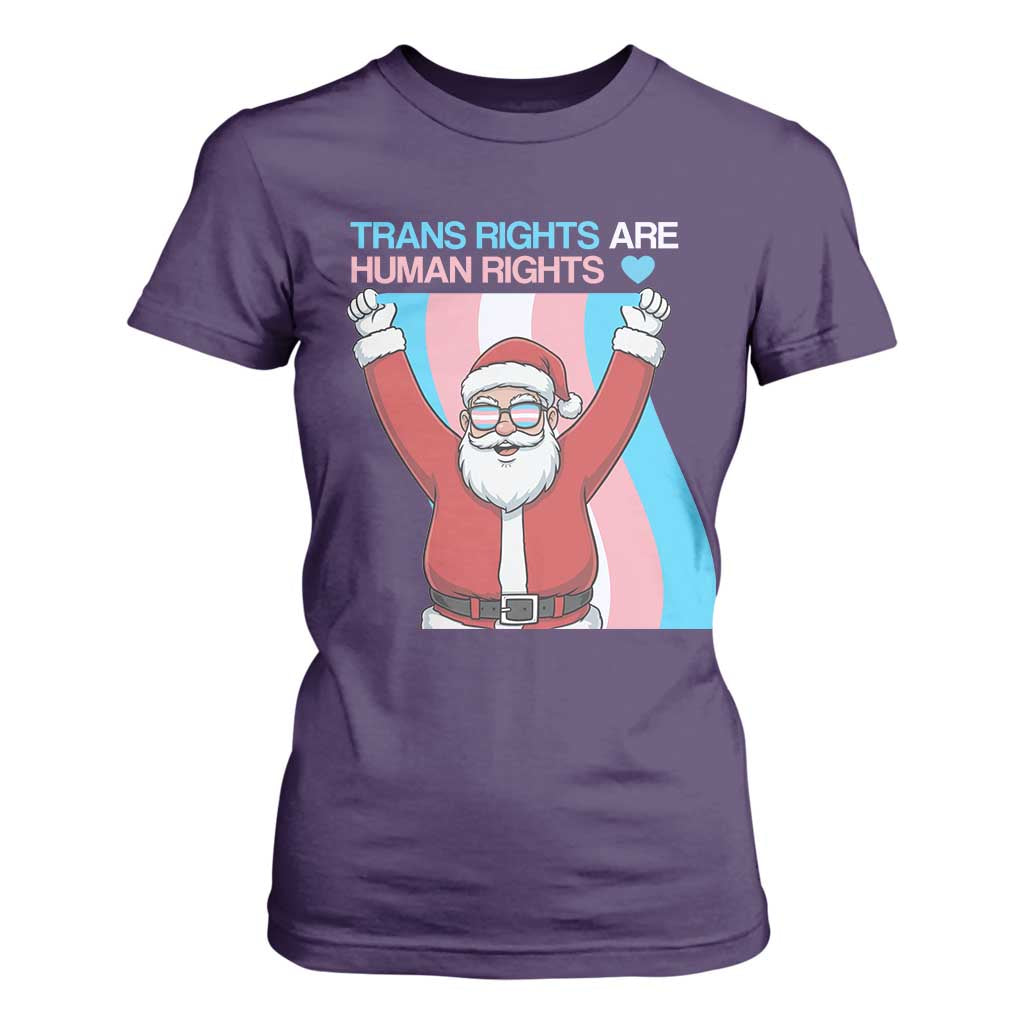 Christmas Trans Rights Are Human Rights T Shirt For Women LGBTQ Advocate TS12 Purple Print Your Wear