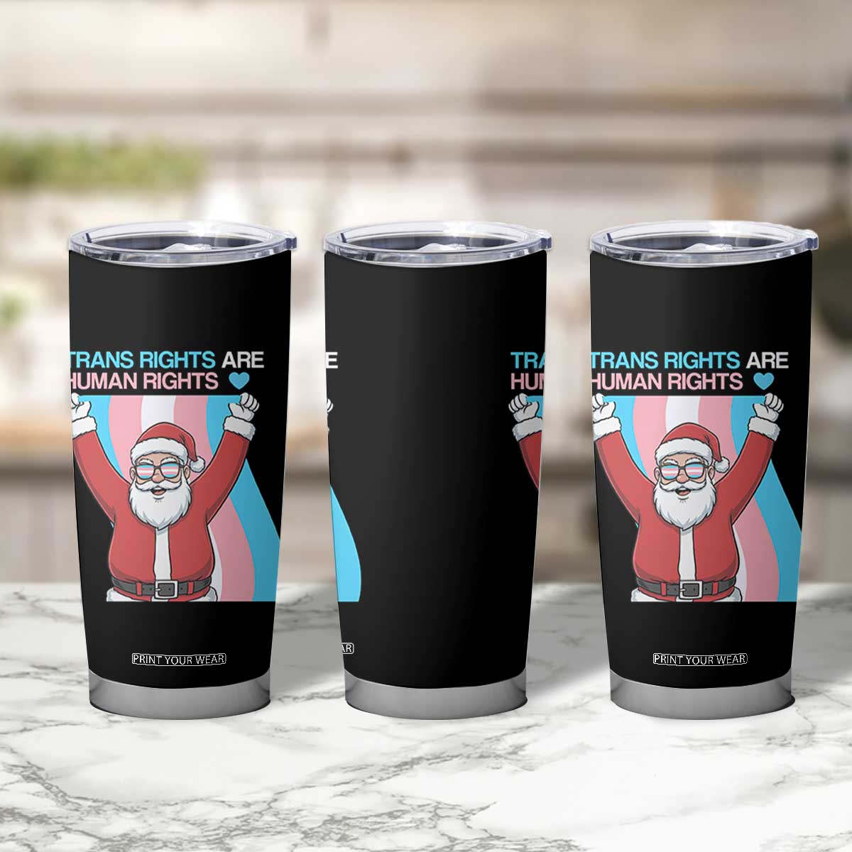 Christmas Trans Rights Are Human Rights Tumbler Cup LGBTQ Advocate TS12 Print Your Wear