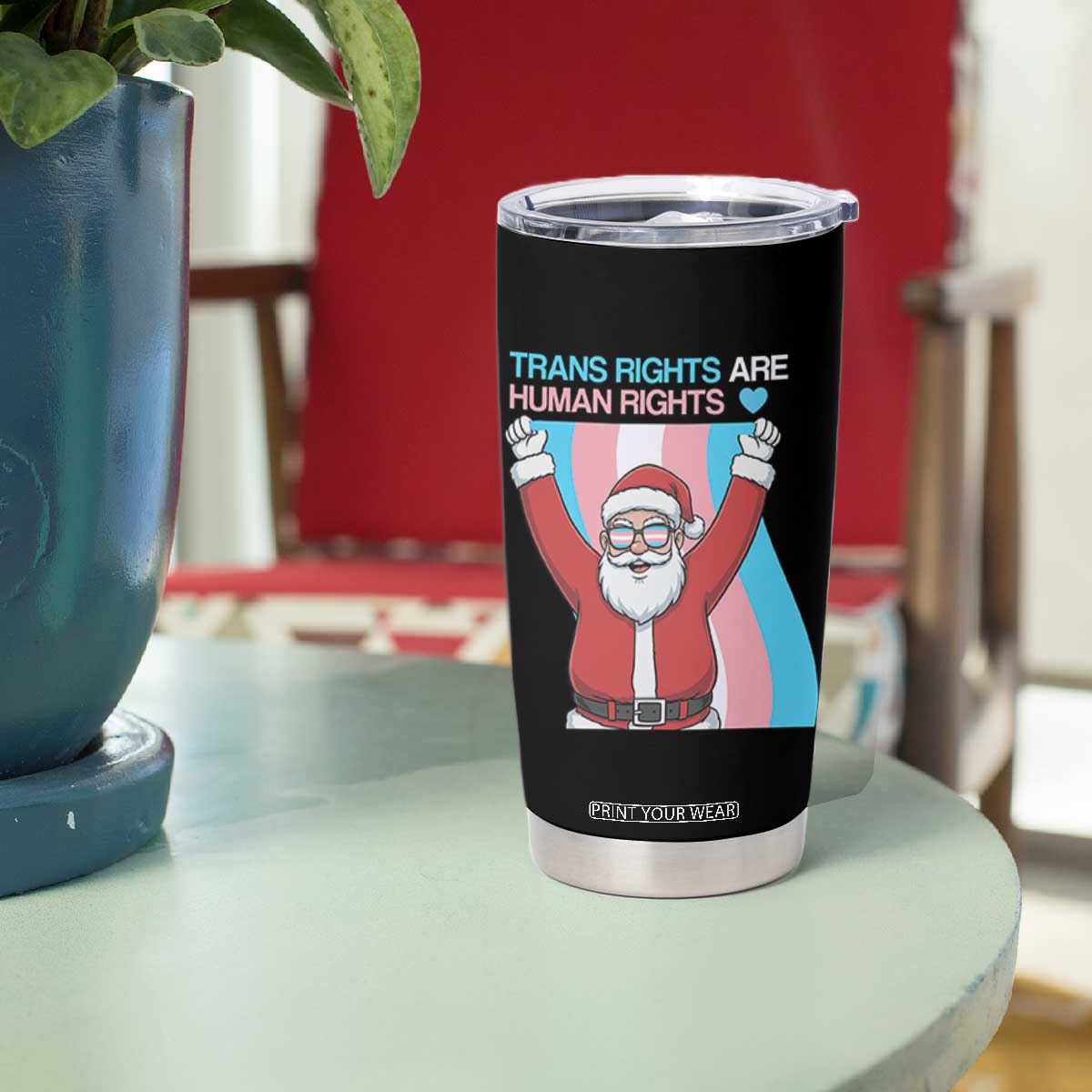 Christmas Trans Rights Are Human Rights Tumbler Cup LGBTQ Advocate TS12 Print Your Wear