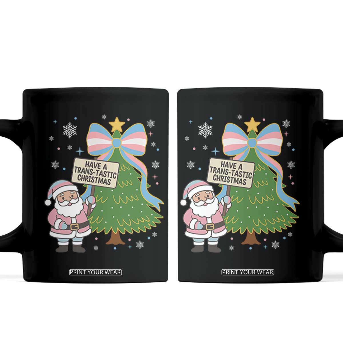 Have A Trans Tastic Christmas Coffee Mug Transgender Pride TS12 Black Print Your Wear