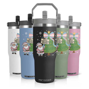 Have A Trans Tastic Christmas Flip Straw Tumbler Transgender Pride TS12 Print Your Wear