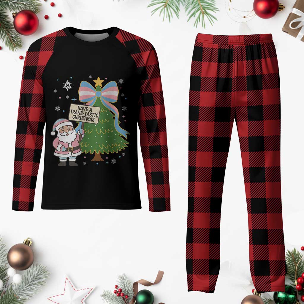 Have A Trans Tastic Christmas Plaid Pajama Set Transgender Pride TS12 Buffalo Plaid Print Your Wear
