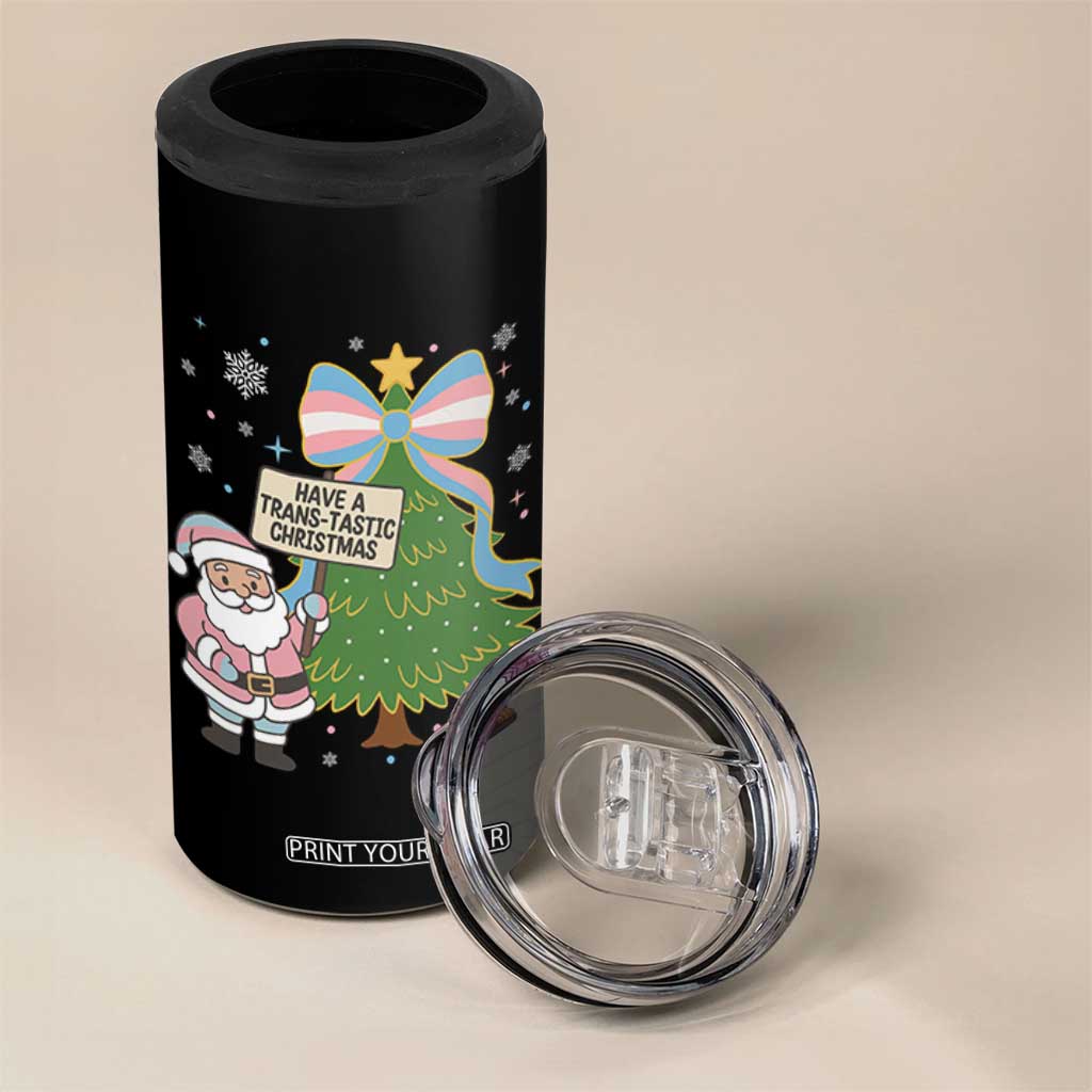 Have A Trans Tastic Christmas 4 in 1 Can Cooler Tumbler Transgender Pride TS12 Print Your Wear