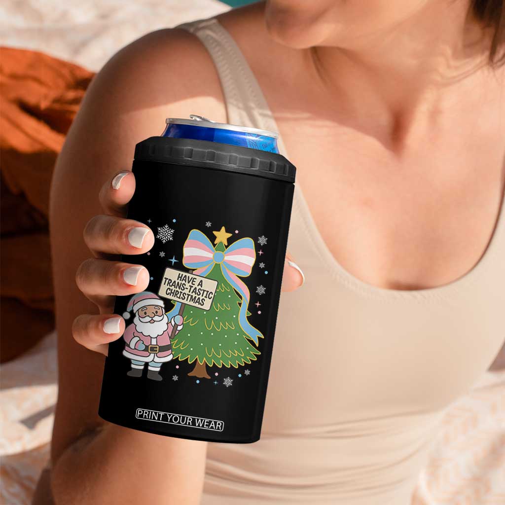 Have A Trans Tastic Christmas 4 in 1 Can Cooler Tumbler Transgender Pride TS12 Print Your Wear