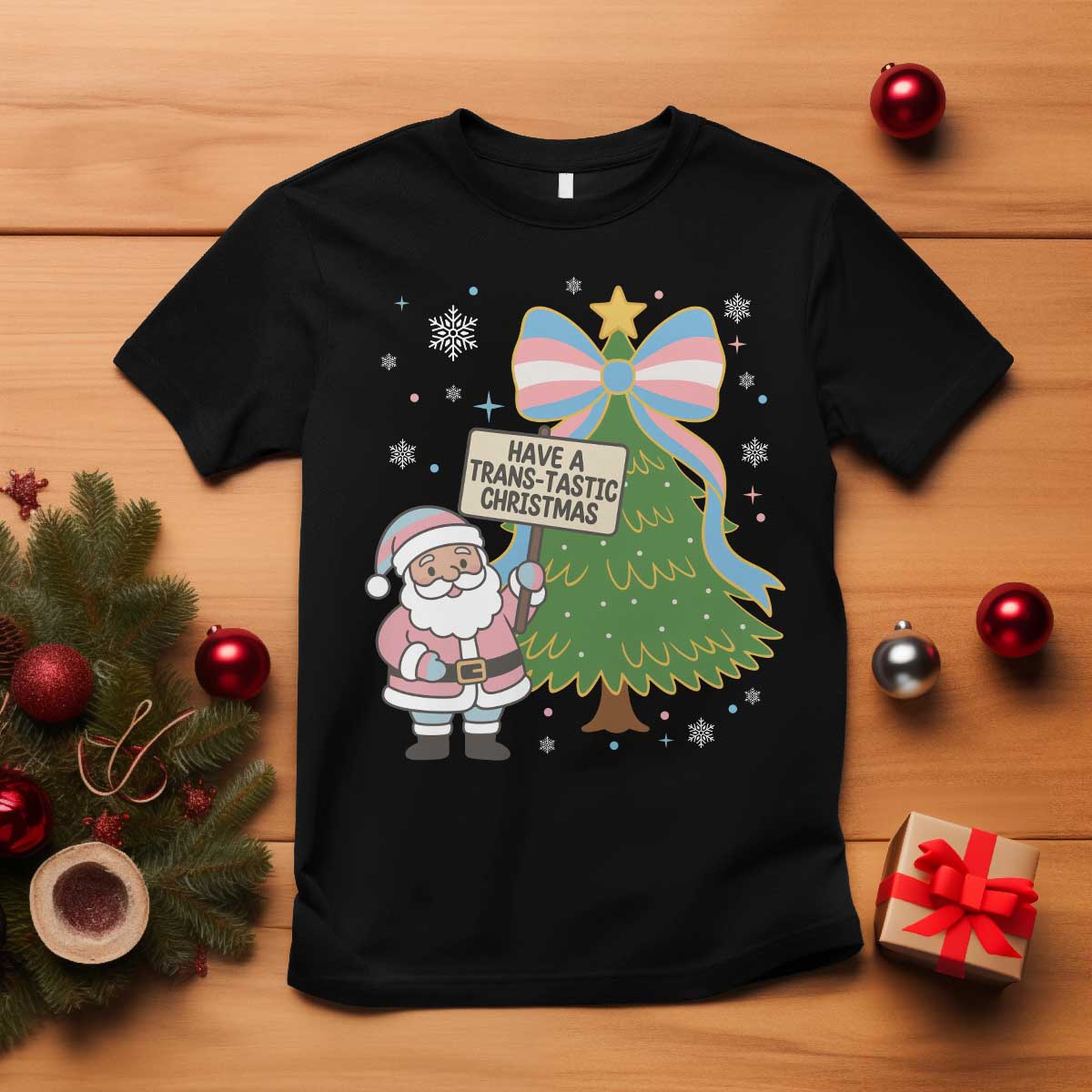 Have A Trans Tastic Christmas T Shirt Transgender Pride TS12 Black Print Your Wear