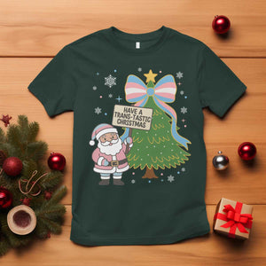Have A Trans Tastic Christmas T Shirt Transgender Pride TS12 Dark Forest Green Print Your Wear