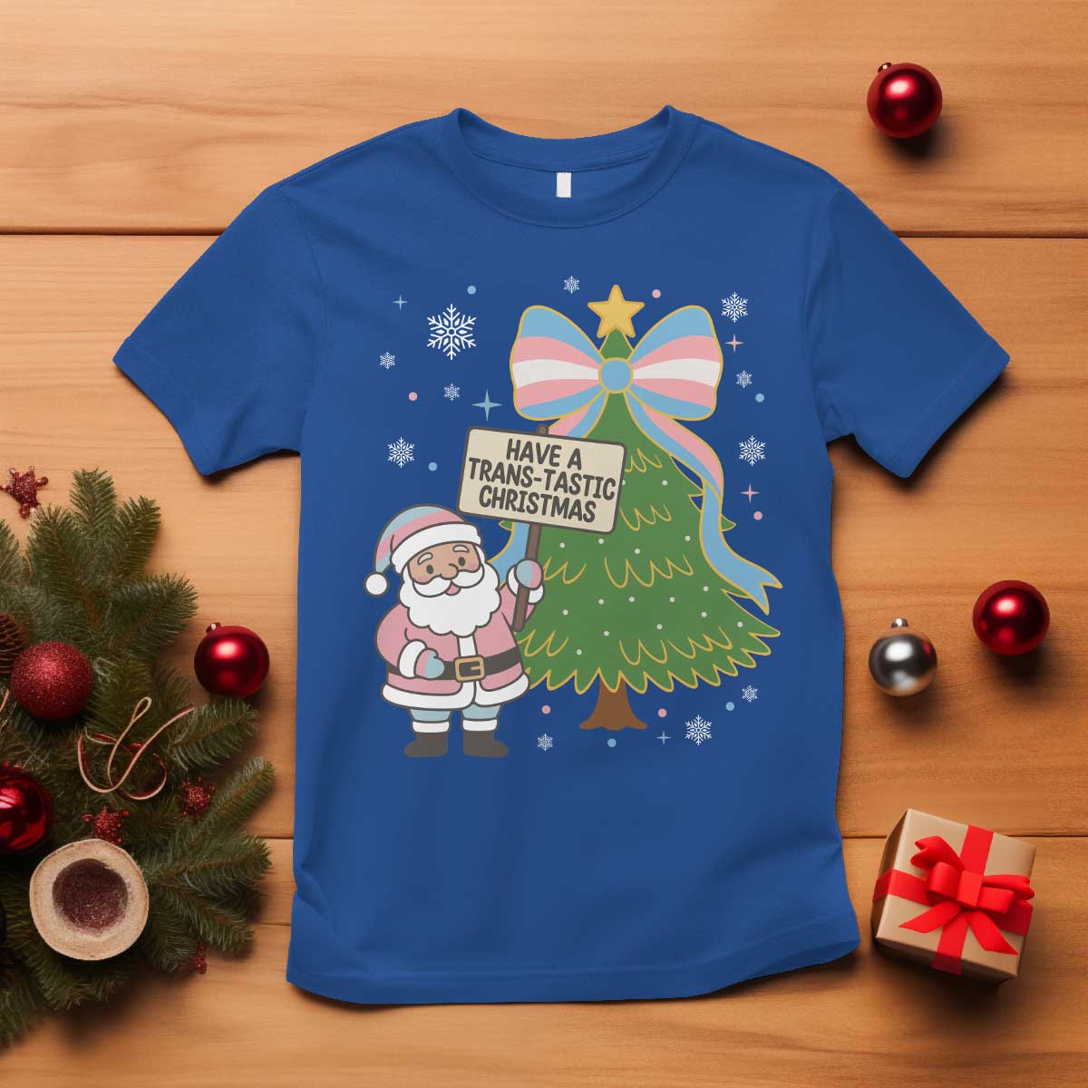 Have A Trans Tastic Christmas T Shirt Transgender Pride TS12 Royal Blue Print Your Wear