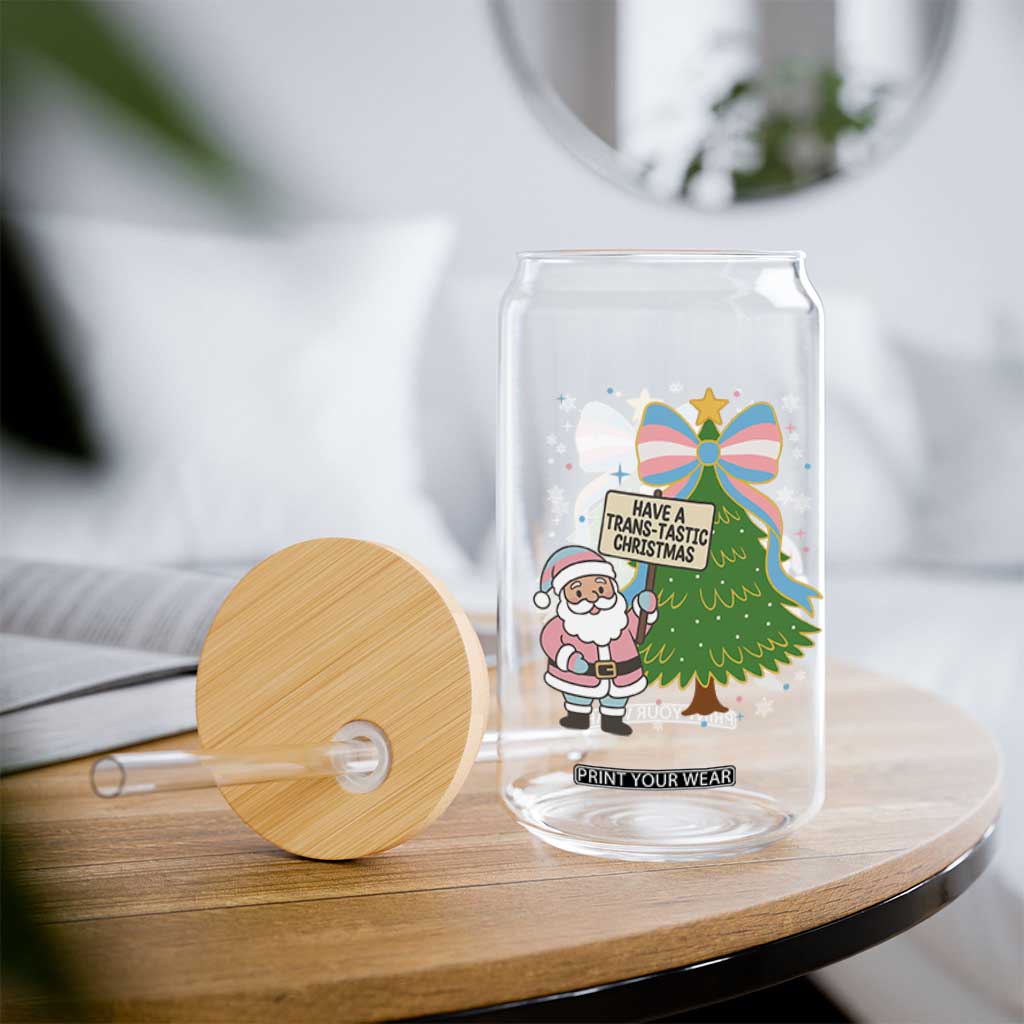 Have A Trans Tastic Christmas Glass Can Transgender Pride TS12 Print Your Wear