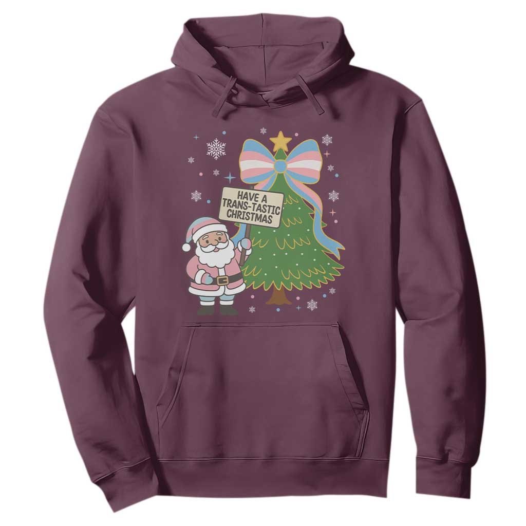 Have A Trans Tastic Christmas Hoodie Transgender Pride TS12 Maroon Print Your Wear