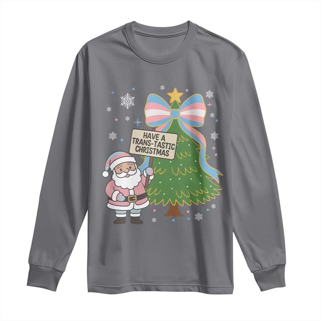 Have A Trans Tastic Christmas Long Sleeve Shirt Transgender Pride TS12 Charcoal Print Your Wear