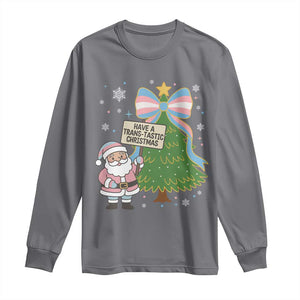 Have A Trans Tastic Christmas Long Sleeve Shirt Transgender Pride TS12 Charcoal Print Your Wear