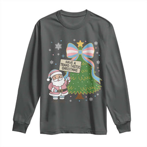 Have A Trans Tastic Christmas Long Sleeve Shirt Transgender Pride TS12 Dark Heather Print Your Wear