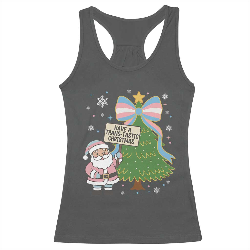 Have A Trans Tastic Christmas Racerback Tank Top Transgender Pride TS12 Dark Heather Print Your Wear