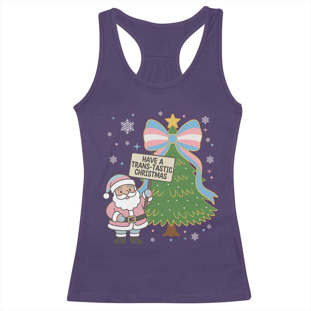 Have A Trans Tastic Christmas Racerback Tank Top Transgender Pride TS12 Purple Print Your Wear