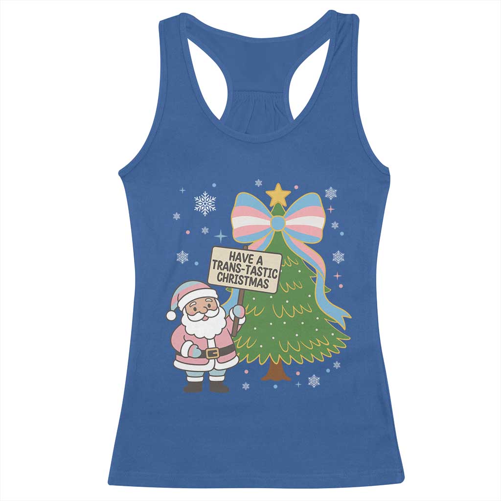 Have A Trans Tastic Christmas Racerback Tank Top Transgender Pride TS12 Royal Blue Print Your Wear