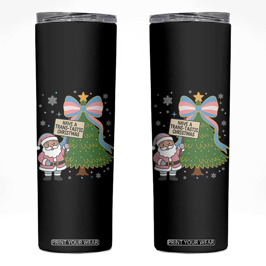Have A Trans Tastic Christmas Skinny Tumbler Transgender Pride TS12 Black Print Your Wear