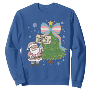 Have A Trans Tastic Christmas Sweatshirt Transgender Pride TS12 Royal Blue Print Your Wear