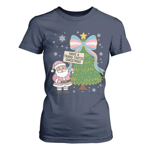 Have A Trans Tastic Christmas T Shirt For Women Transgender Pride TS12 Navy Print Your Wear