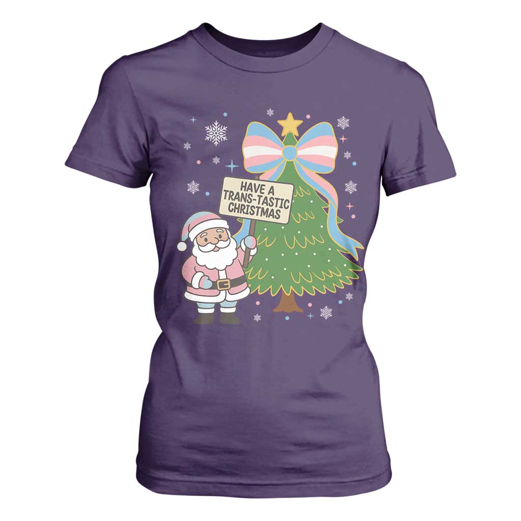 Have A Trans Tastic Christmas T Shirt For Women Transgender Pride TS12 Purple Print Your Wear
