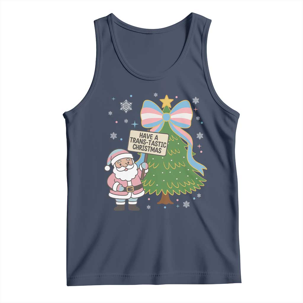 Have A Trans Tastic Christmas Tank Top Transgender Pride TS12 Navy Print Your Wear