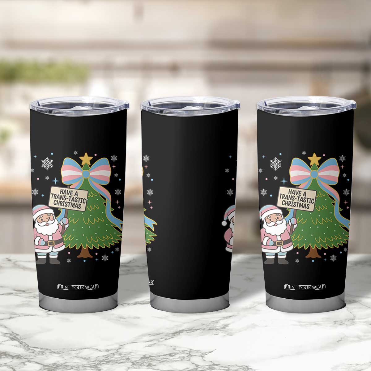 Have A Trans Tastic Christmas Tumbler Cup Transgender Pride TS12 Print Your Wear