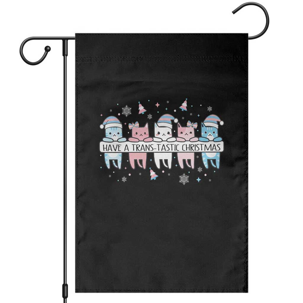 Have A Trans Tastic Christmas Gift Garden Flag LGBTQ Cat Lover TS12 Black Print Your Wear