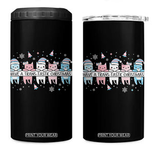 Have A Trans Tastic Christmas Gift 4 in 1 Can Cooler Tumbler LGBTQ Cat Lover TS12 One Size: 16 oz Black Print Your Wear