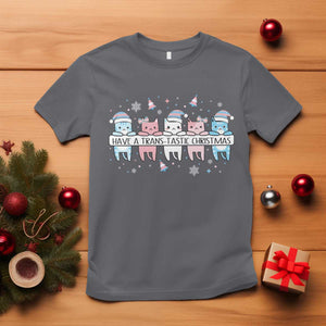 Have A Trans Tastic Christmas Gift T Shirt LGBTQ Cat Lover TS12 Charcoal Print Your Wear
