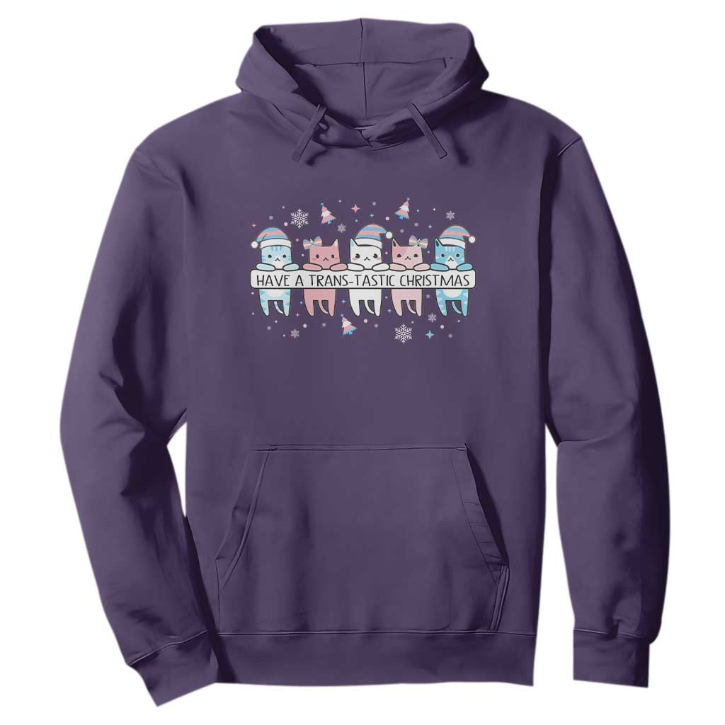 Have A Trans Tastic Christmas Gift Hoodie LGBTQ Cat Lover TS12 Purple Print Your Wear