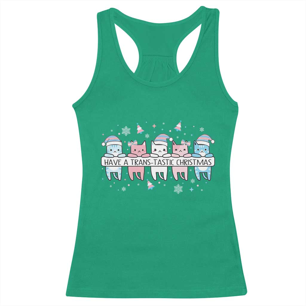 Have A Trans Tastic Christmas Gift Racerback Tank Top LGBTQ Cat Lover TS12 Irish Green Print Your Wear