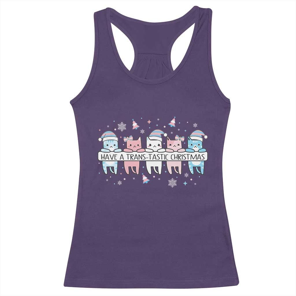 Have A Trans Tastic Christmas Gift Racerback Tank Top LGBTQ Cat Lover TS12 Purple Print Your Wear