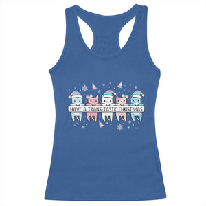 Have A Trans Tastic Christmas Gift Racerback Tank Top LGBTQ Cat Lover TS12 Royal Blue Print Your Wear