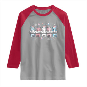 Have A Trans Tastic Christmas Gift Raglan Shirt LGBTQ Cat Lover TS12 Sport Gray Red Print Your Wear