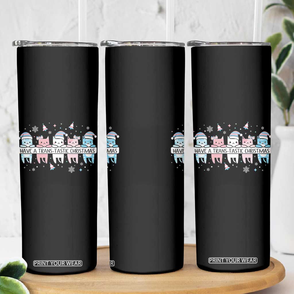 Have A Trans Tastic Christmas Gift Skinny Tumbler LGBTQ Cat Lover TS12 Print Your Wear