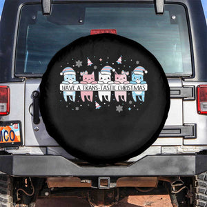Have A Trans Tastic Christmas Gift Spare Tire Cover LGBTQ Cat Lover TS12 No hole Black Print Your Wear