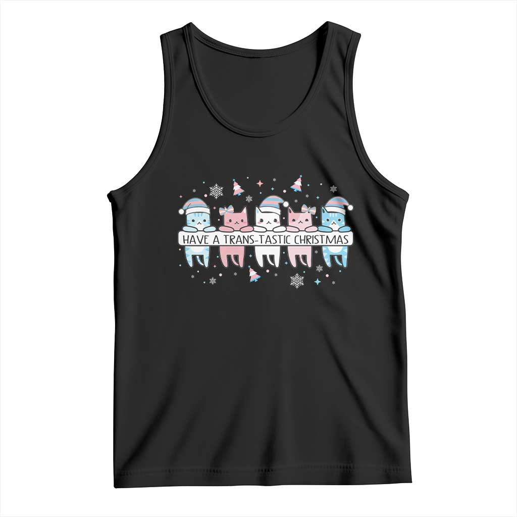 Have A Trans Tastic Christmas Gift Tank Top LGBTQ Cat Lover TS12 Black Print Your Wear