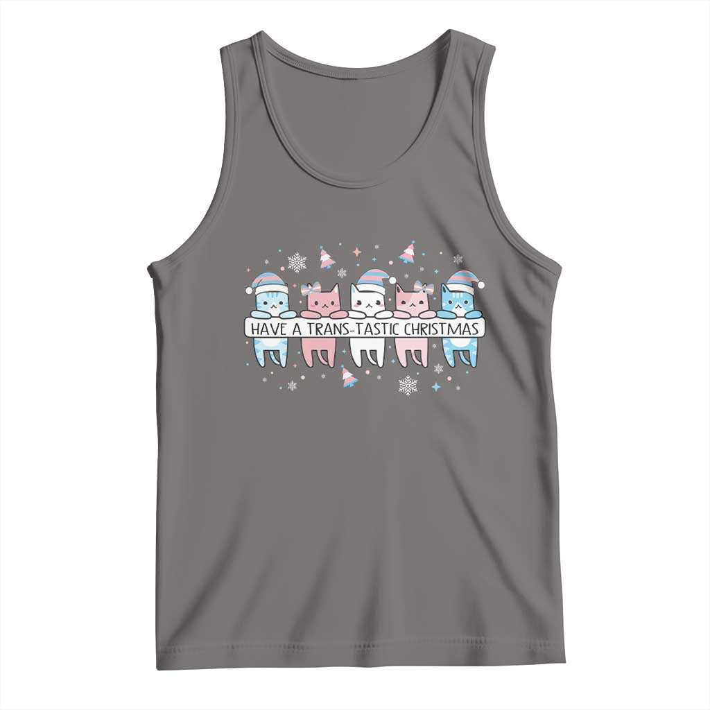 Have A Trans Tastic Christmas Gift Tank Top LGBTQ Cat Lover TS12 Deep Heather Print Your Wear