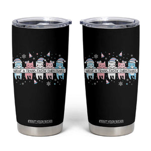 Have A Trans Tastic Christmas Gift Tumbler Cup LGBTQ Cat Lover TS12 Black Print Your Wear